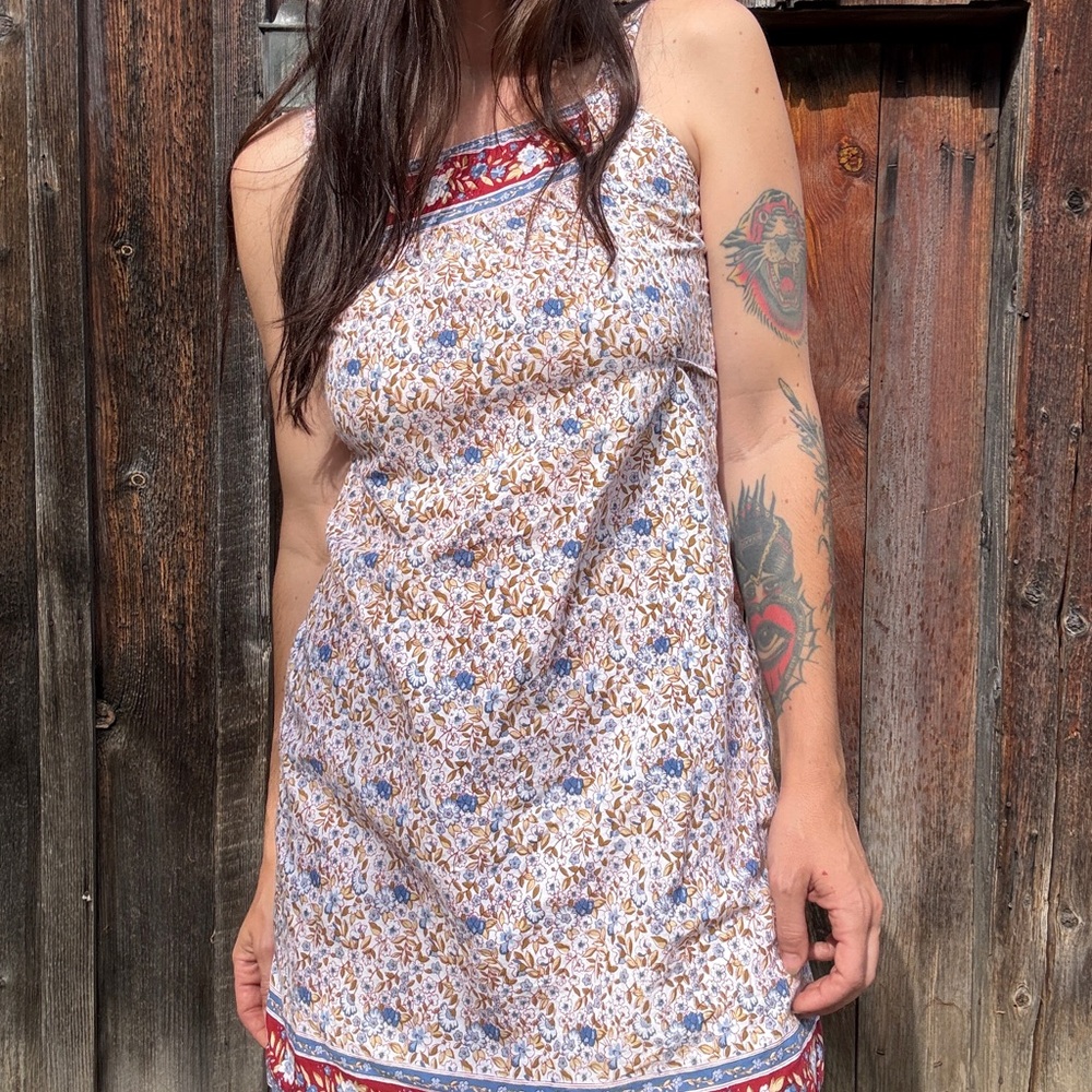 VINTAGE Funky People Floral Cotton Dress - Picture 3 of 3